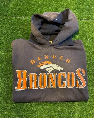 Vintage Denver Broncos hoodie mens large blue sweatshirt football Lee Sport 