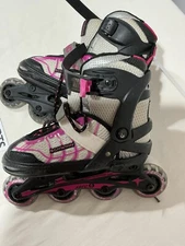 Kids Girls Schwinn Adjustable Rollerblades Inline Skates Size 1-4 Black Pink