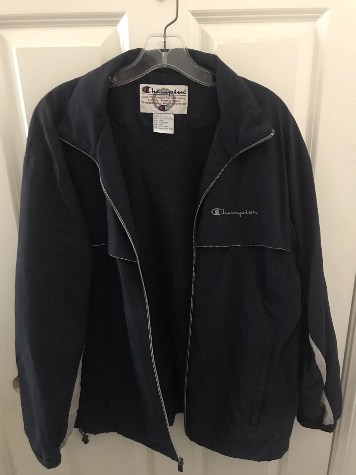Champion Navy Blue Polyester Jacket Size: S