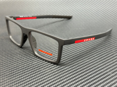 PRADA LINEA ROSSA PS 02QV 18K1O1 Matte Grey Men's 56 mm Eyeglasses