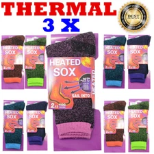 3 Pairs Women Heated Winter Warm Thermal Boots Heavy Duty Sox Socks Size 5-11