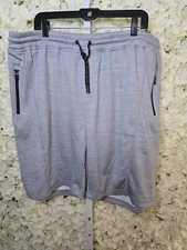 Unipro Shorts Mens XXL Gray Zipper Pockets Qwik-Dry Athletic Outdoors Hiking