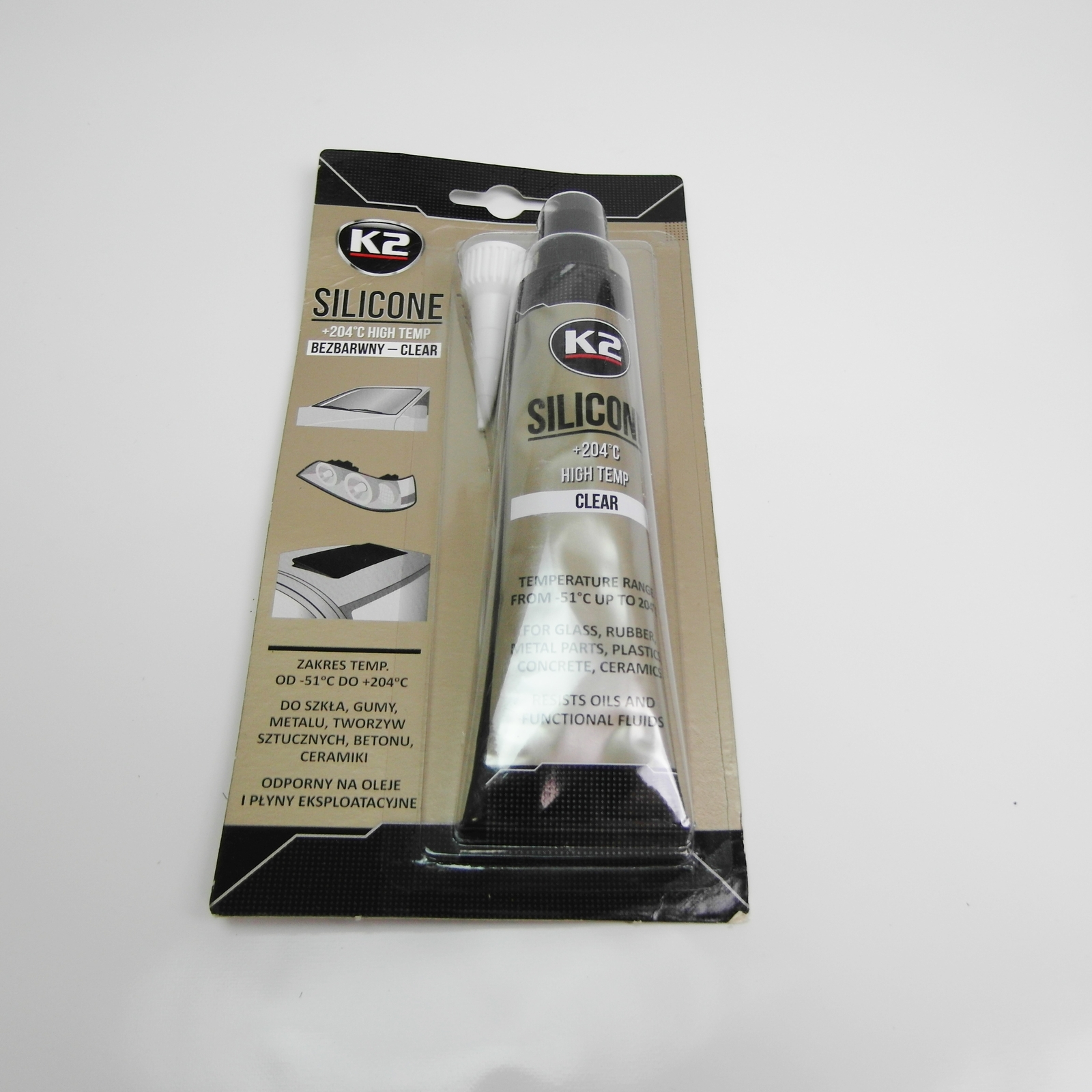 K2 Silicone High-Temperature Sealant Transparent Up To + 204°C 85g