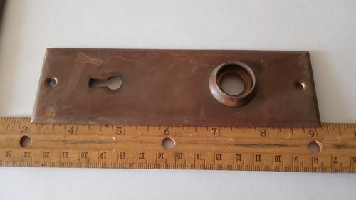 Lot of 3 Antique Vintage Bronze Brass Mortise Skeleton Key Door Knob Back Plate - Picture 5 of 5