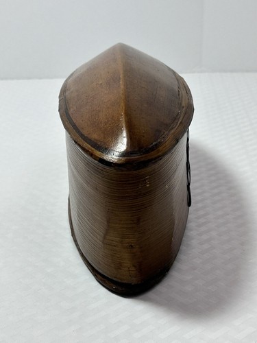 Thai AKHA Hill Tribe Bamboo Mulberry Wood Oval Tobacco Box 4.5” - Picture 12 of 12