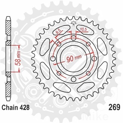 JT Rear Sprocket 34/428 Fits Daelim VJ 125 Roadwin