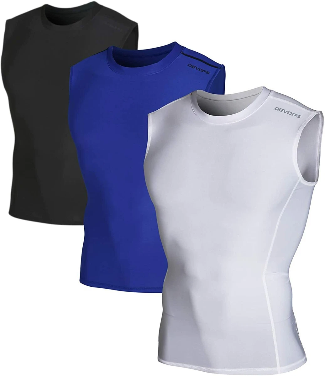 devops 2 3 pack men's athletic compression shirts sleeveless