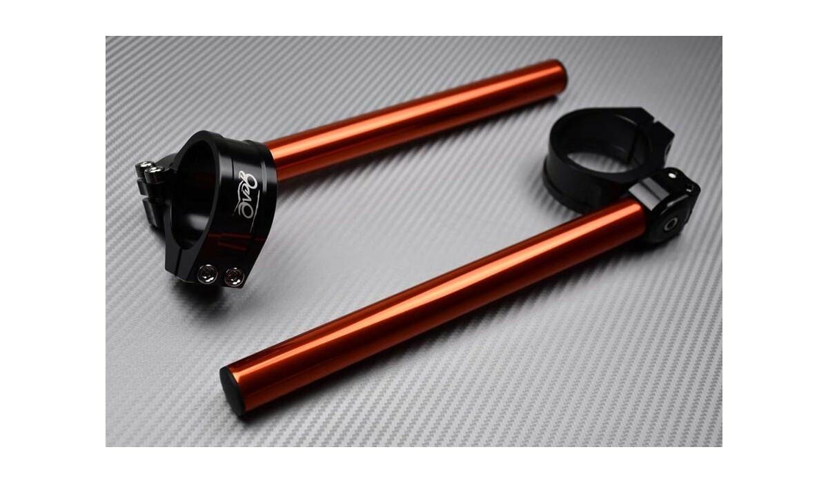Demi-guidons orange 37mm réglables pour les longs trajets en KAWASAKI