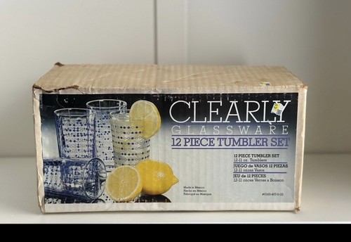 Vintage Blue Dot Classic Juice Glasses Set Of 4 - Picture 4 of 4