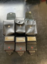 Lot Of 3 Pentax Asahi Flash Units AF200S With Cases