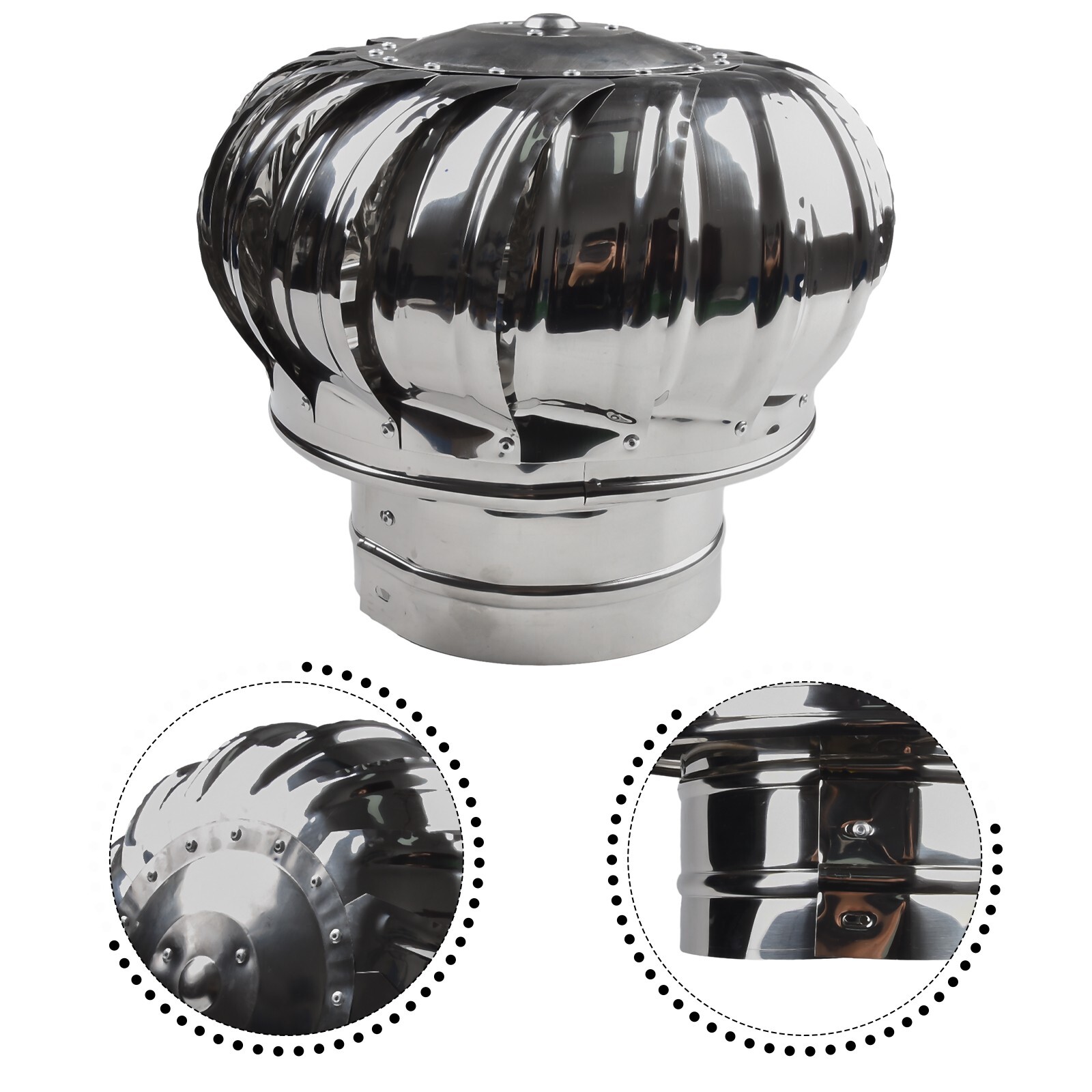 Anti Downdraft Solution Stainless Steel Rotating Chimney Cap for Smoke