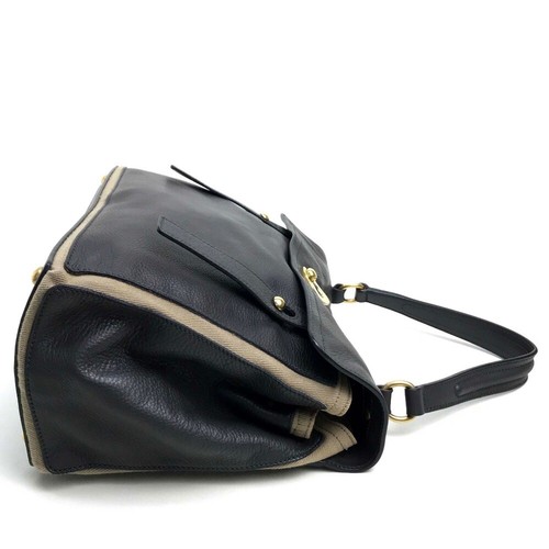 YVES SAINT LAURENT 229680 Muse 2 Shoulder Bag Hand Bag Dark Gray x Beige - Picture 4 of 9