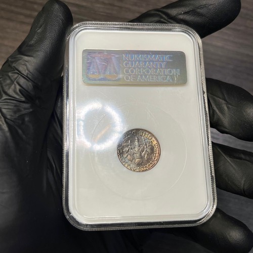 MS67 1958 10C Roosevelt Silver Dime, NGC- Fatty Holder, Rainbow Mint Set Toned - Picture 2 of 4