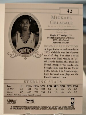 2006-07 Bowman Sterling Supersonics Basketball Card #42 Mickael