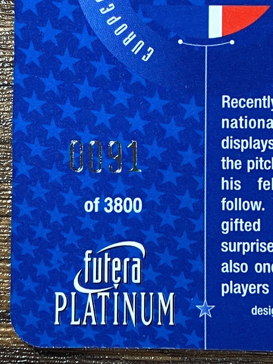 Futera Platinum 2001 EURO STARS EU3 David Beckham England Futera Platinum 2001 EURO STARS EU3 David Beckham England
