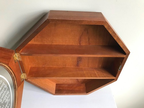 Unico mobiletto vintage ottagonale da parete scaffale porta spezie porta legno vetro - Foto 6 di 12