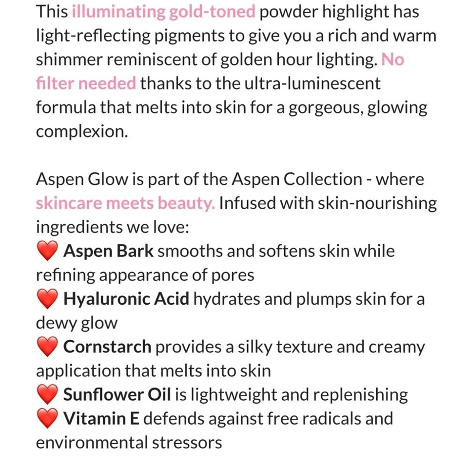 Bronceador Aspen Glow Gold Crown nuevo en caja Foto 3 de 3