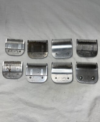 Lot of 8 Vintage Oster Detachable Blades 000, 1, 1 1/2, & 2