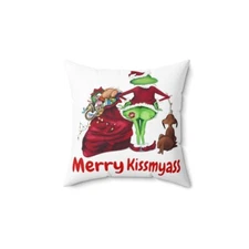 Grinch Merry kiss my Ass and Love  Christmas Pillow
