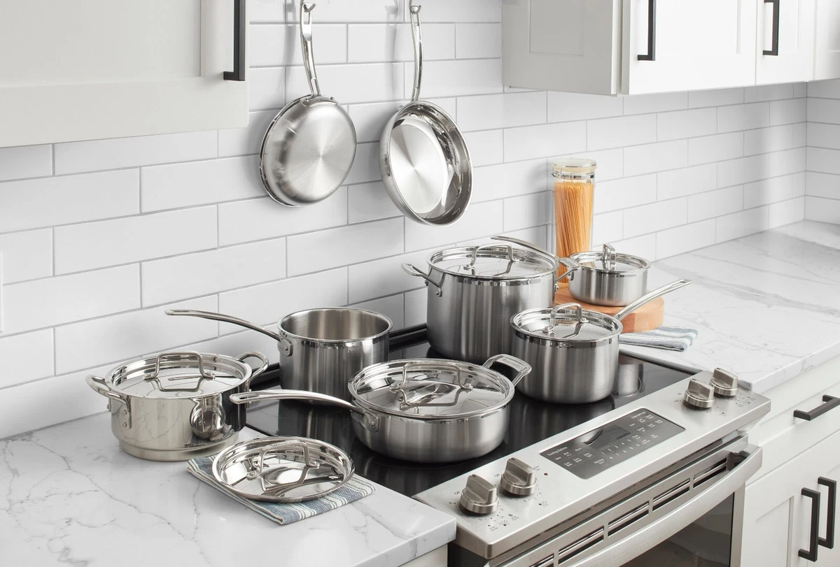 Cuisinart - MultiClad Pro 7-Piece Cookware Set - Stainless-Steel