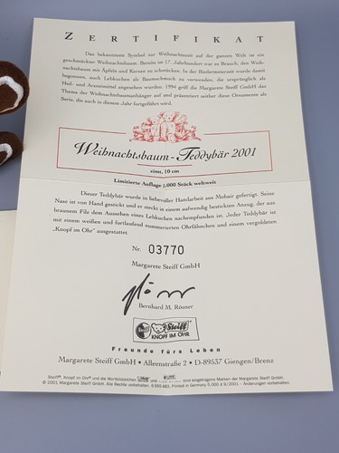 STEIFF LEBKUCHEN-Bär Teddy Anhänger Nr. 670947 ca.10cm in OVP Zertifikat TOP - Bild 4 von 10