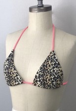 VICTORIA SECRET LEOPARD PRINT TRIANGLE BIKINI TOP SWIM SUIT TOP MEDIUM