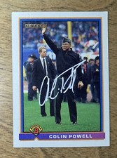 1991 BOWMAN DESERT STORM AUTOGRAPH GENERAL COLIN POWELL SIGNED TRADING CARD