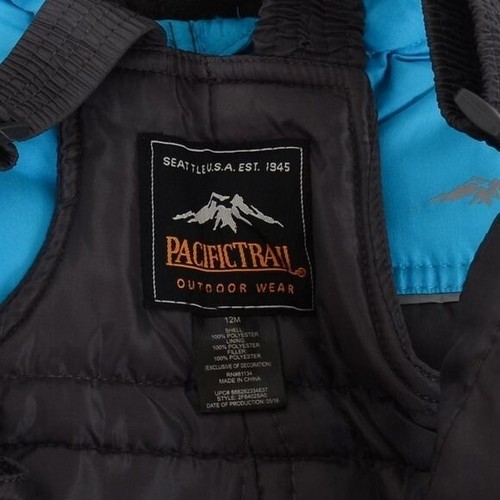 NWT Pacific Trail 12 Months Blue 2 Piece Winter Snow Suit Jacket Coat w Bibs - Picture 7 of 7