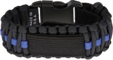 Survco Tactical Para Cord Watch Band Blue Line 550 Paracord Military Grade V01B