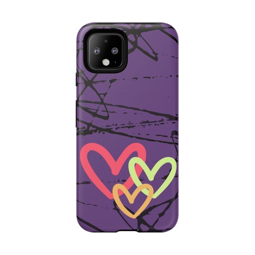 Hearts on Purple & Black Tough Handyhülle für iPhone, Samsung Galaxy, Goog Pixel - Bild 170 von 285