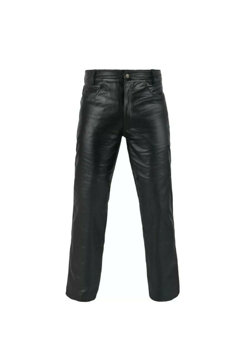 Pantalon cuero moto hombre hot sale
