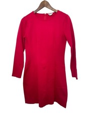 MINT! J Crew Long Sleeve Red Ponte Sheath Dress Women’s Sz 6 Stretch Knit Small