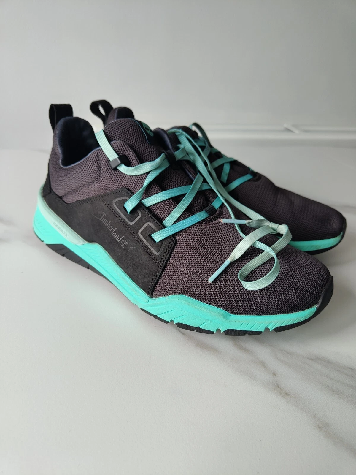 Scarpe Timberland UK 9 cemento trail Oxford grigio scuro turchese scarpe da ginnastica uomo