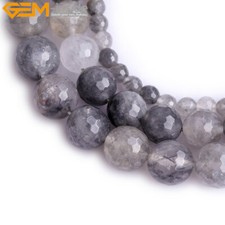 Natural Cloudy Quartz Gemstone Beads For Jewelry Making 15" Size Pick Faceted