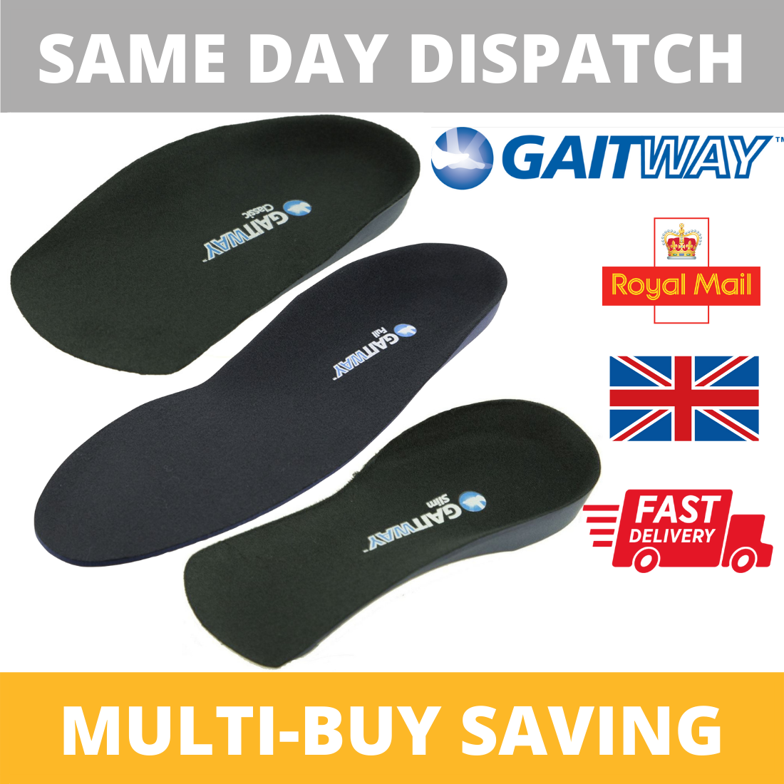 TalarMade Gaitway Orthotic Insoles NHS Prescribed Orthotic Arch Support  Inserts