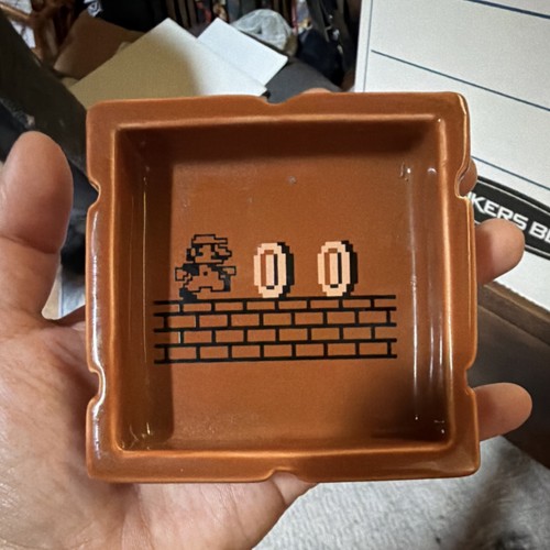 Bandai Spirits Nintendo Super Mario Ceramic Brown Glossy Square Ashtray