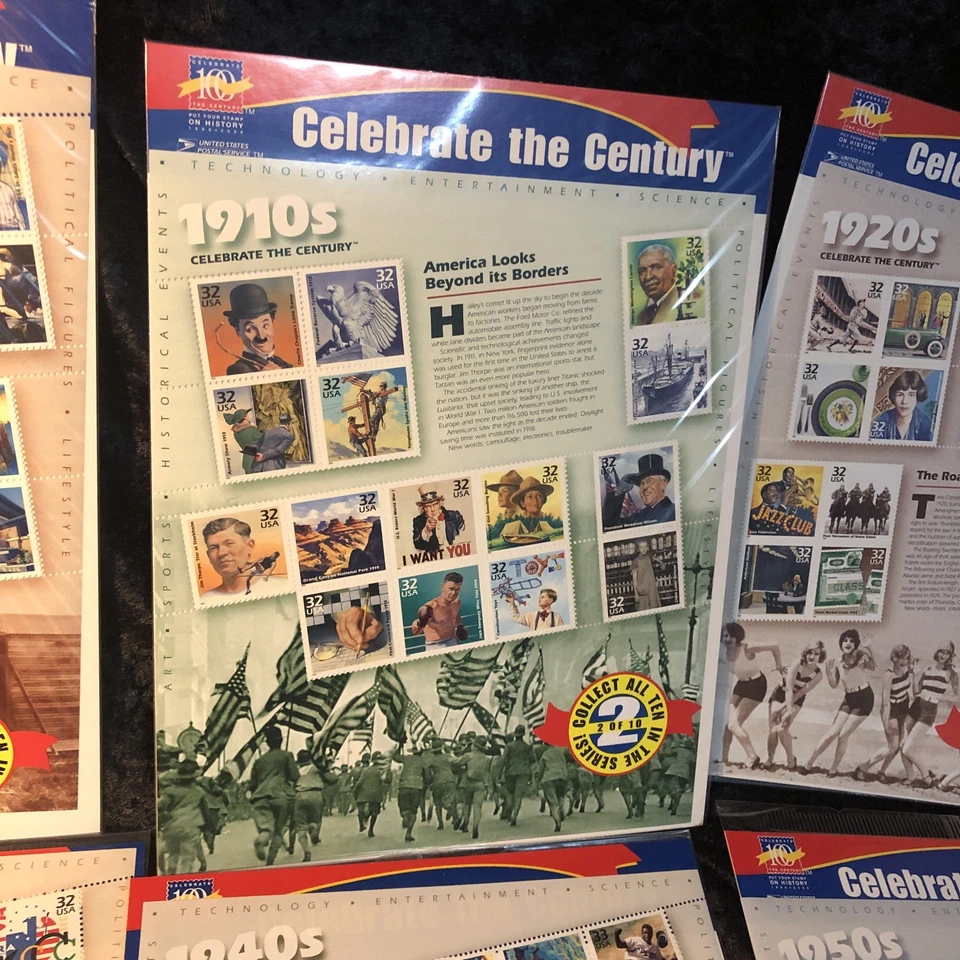 Celebrate the Century USPS Commemorative Stamps Complete Set 1900-1990 In Binder - Image 3 of 4