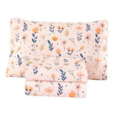 Sheet Set Kids - Botanical Printed for Girls Sheets 4 Pieces Full Cute Floral