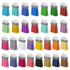 120 Pack Leather Keychain Tassels Charms for Jewelry Keychain Making Crafts