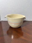 Vtg McCoy #129 Mixing Batter Bowl Spout 2 Qt Pink Blue Stripe Country Farmhouse