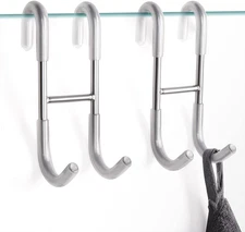 NINETREX Shower Door Hooks,Towel Hooks for Bathrooms Frameless Glass Door,Heavy