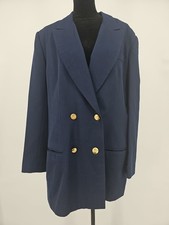 Vintage 90s Hugo Buscati Navy Double-breasted Womens Blazer