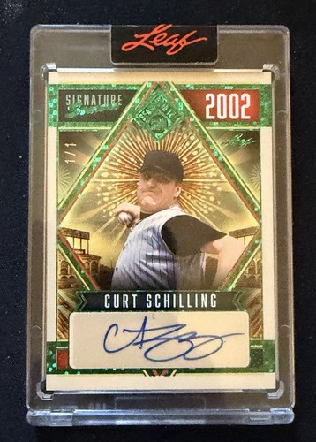 2025 Curt Schilling #SSE-CS2  1/1 Leaf Seasons in the Sun  green Rare card