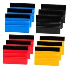 12 PCS Plastic Felt Edge Squeegee, 4 Inch Scratch-Free Car Window Film Tinting