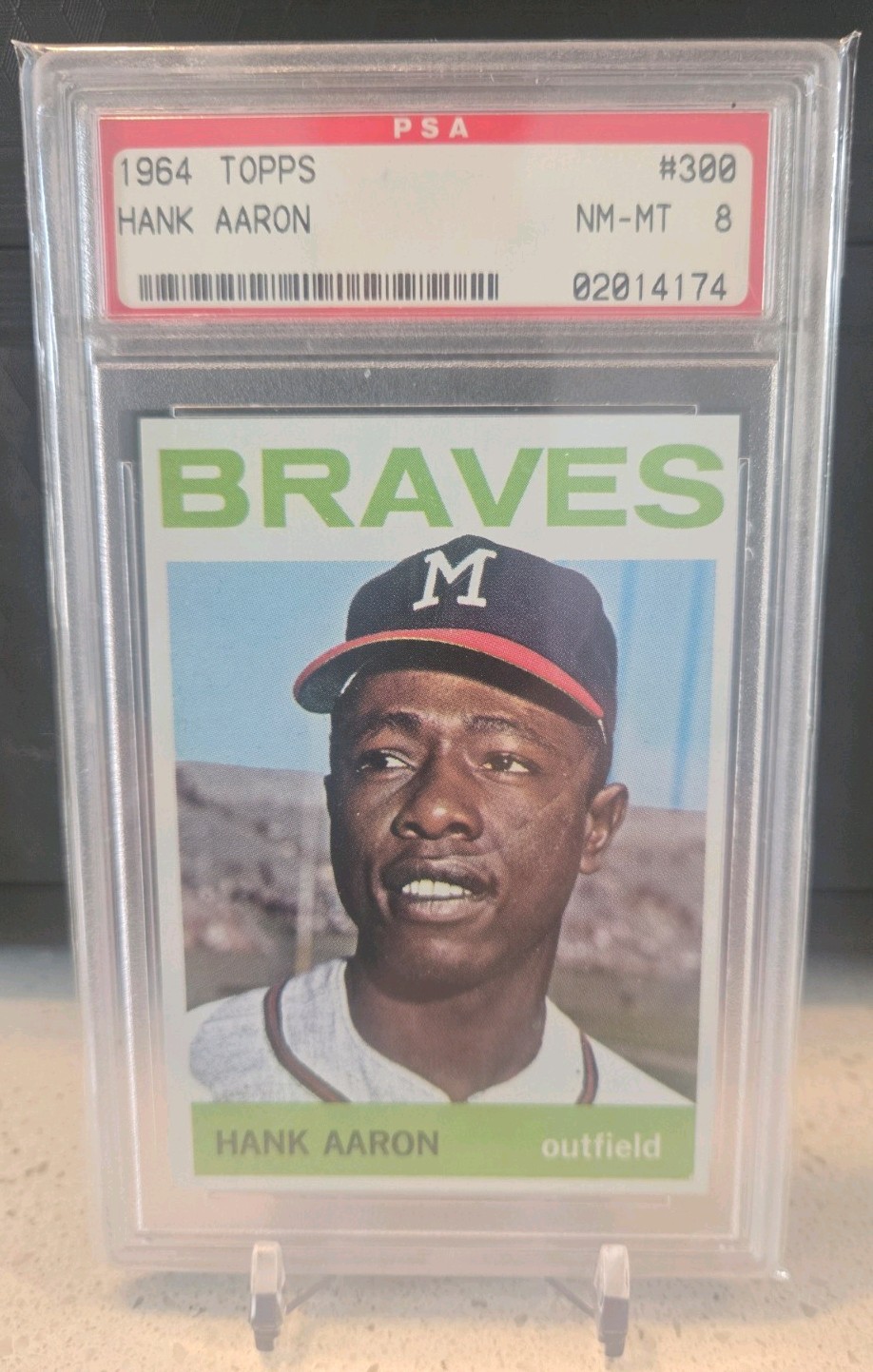 1964 Topps Hank Aaron #300 PSA 8 NM-MT Milwaukee Braves CENTERED w/ GREAT COLOR view 4