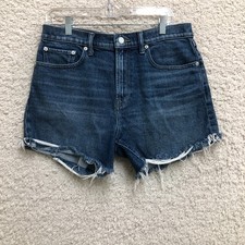 Lucky Brand Shorts 10/30 Womens Blue Denim Relaxed Fit Cut Off High Rise Stretch