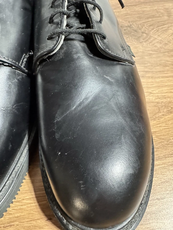 NOS THOROGOOD 11 D Shoes Black Oxford Vtg 60s Vulcan Oil Resistant Soles Mens - Image 4 of 4