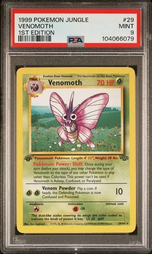 Venomoth (1st Edition) graded PSA 9 for sale on eBay