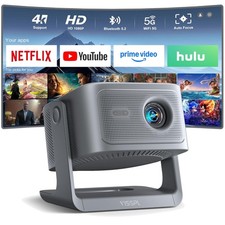 2200ANSI & Officially-Licensed APP】Smart 4K Projector with WiFi and Bluetooth...