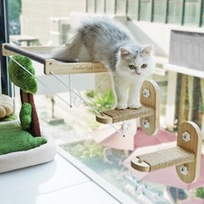 Cat Window Perch Foldable Hammock Stable Shelves Indoor With 2 Window Stairs